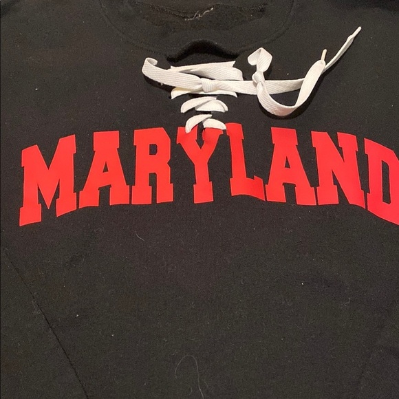 Black and Red Crewneck Maryland Sweatshirt - Picture 2 of 6